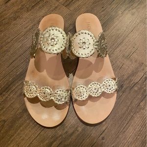 Jack Rogers Lauren Sandal in Platinum